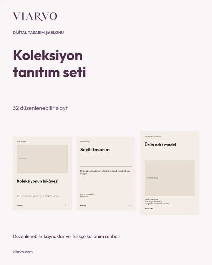Butik ve Abiye Koleksiyon Tanıtım Seti — düzenlenebilir şablon önizlemesi