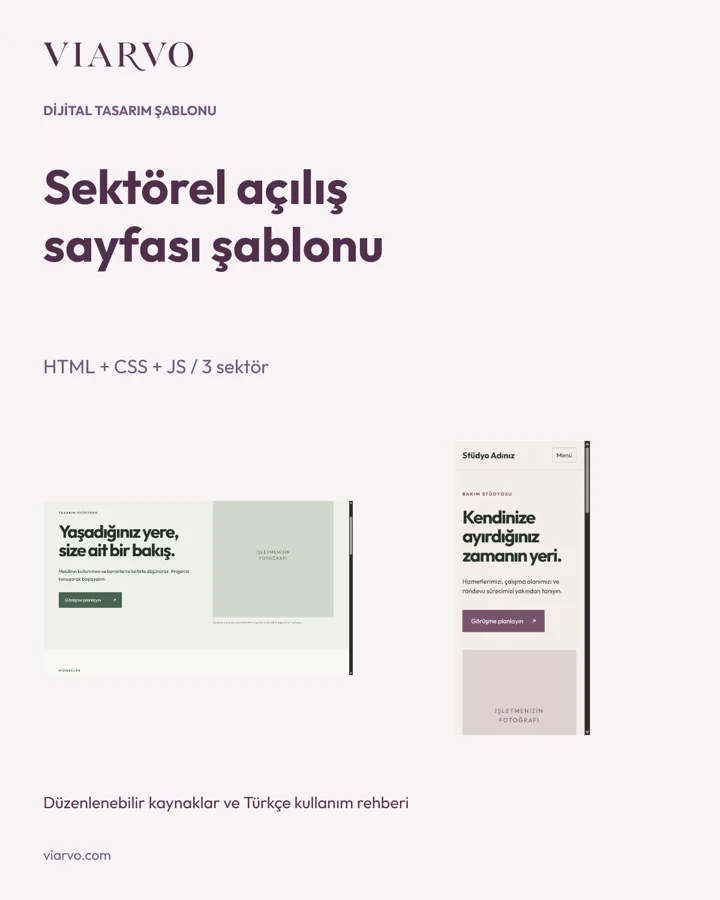 Sektörel Açılış Sayfası Şablonu — düzenlenebilir şablon önizlemesi