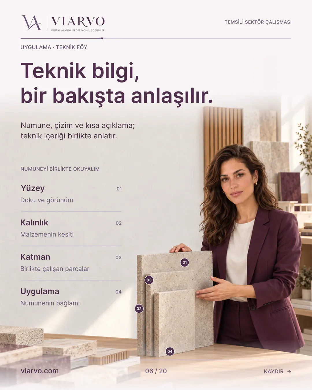 Temsili üretim ve yapı tasarımı: Teknik bilgi, bir bakışta anlaşılır. Numune, çizim ve kısa açıklama; teknik içeriği birlikte anlatır.