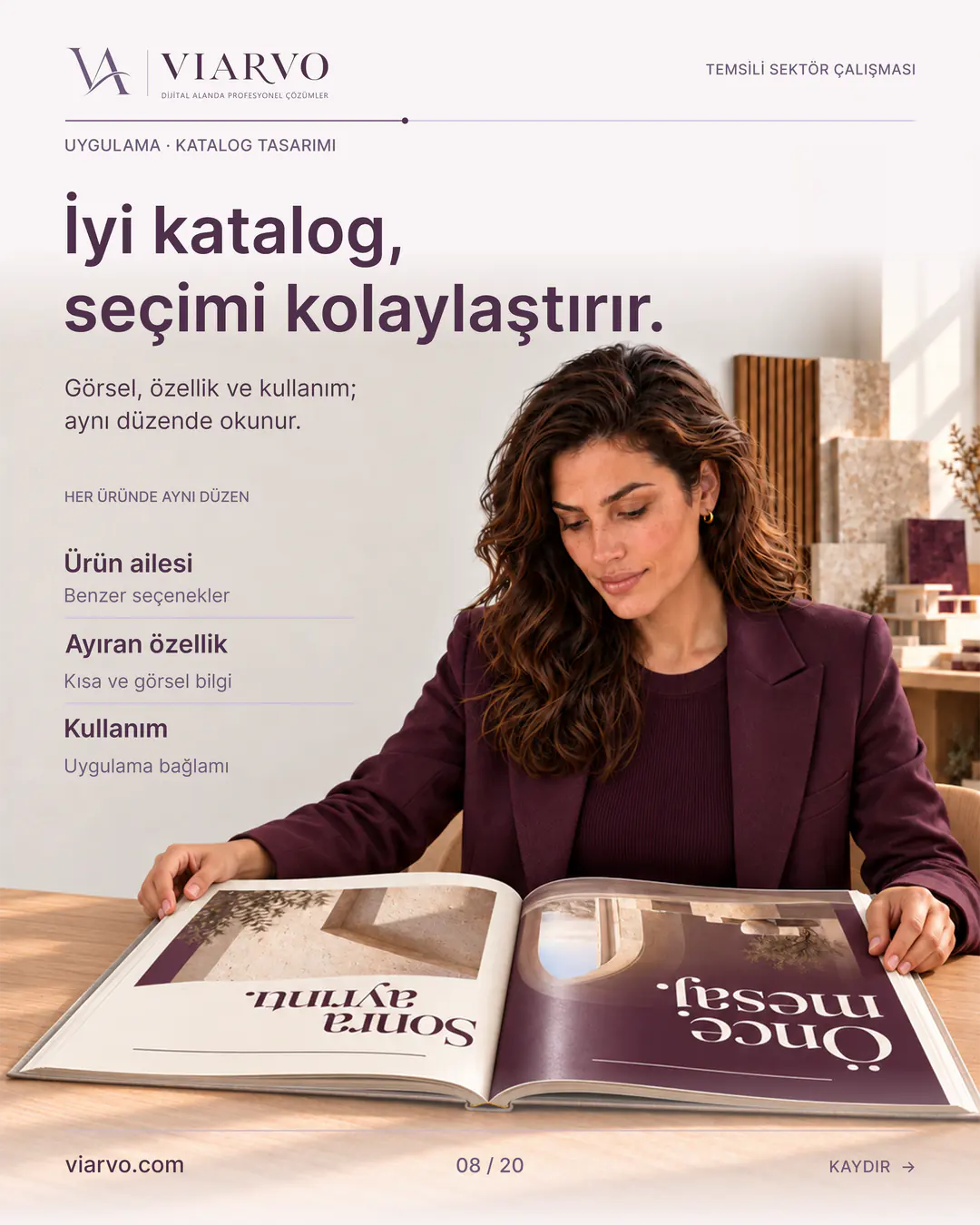 Temsili üretim ve yapı tasarımı: İyi katalog, seçimi kolaylaştırır. Görsel, özellik ve kullanım; aynı düzende okunur.