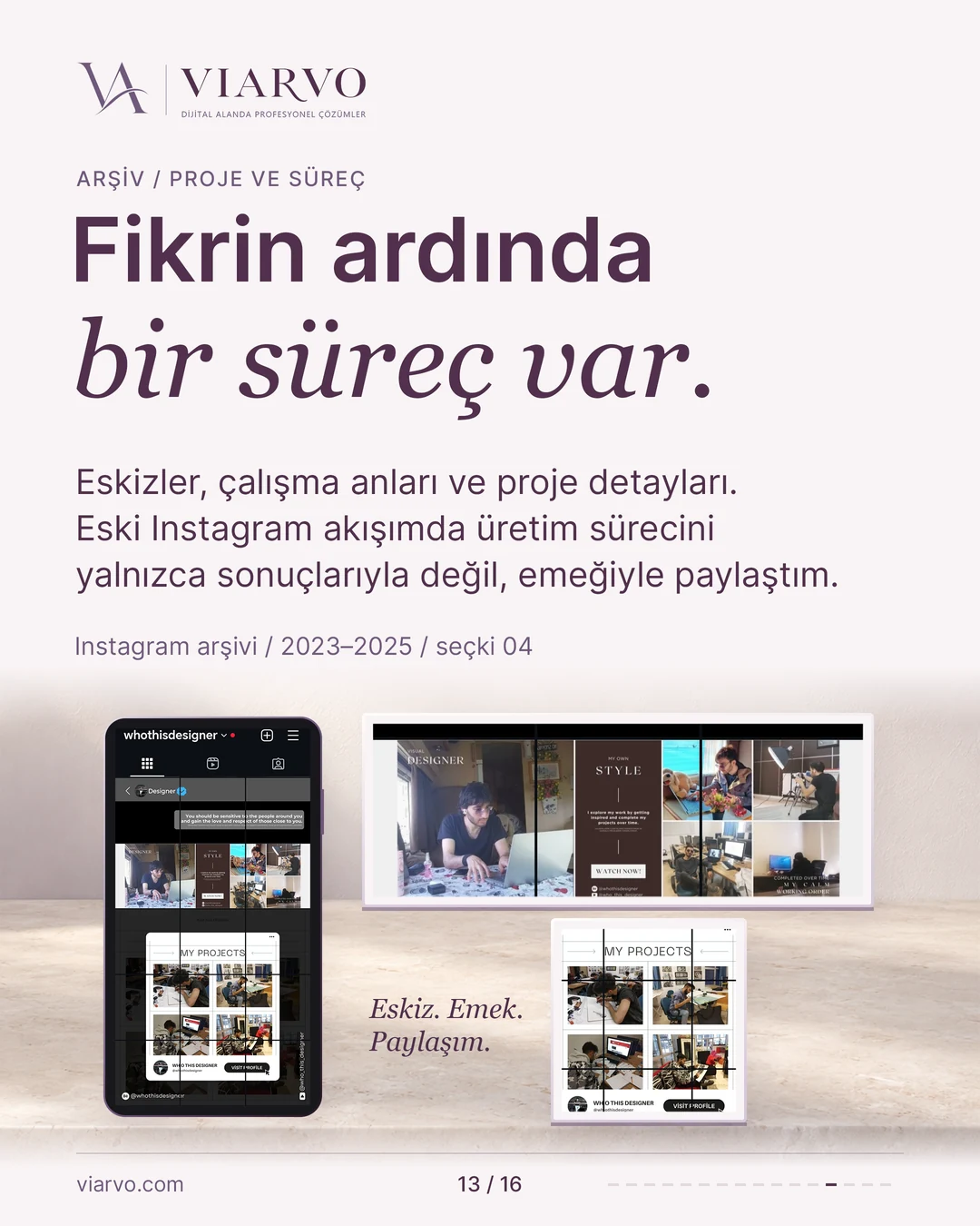 Fikrin ardında bir süreç var. Eskizler, çalışma anları ve proje detaylarıyla üretimin arka planı.